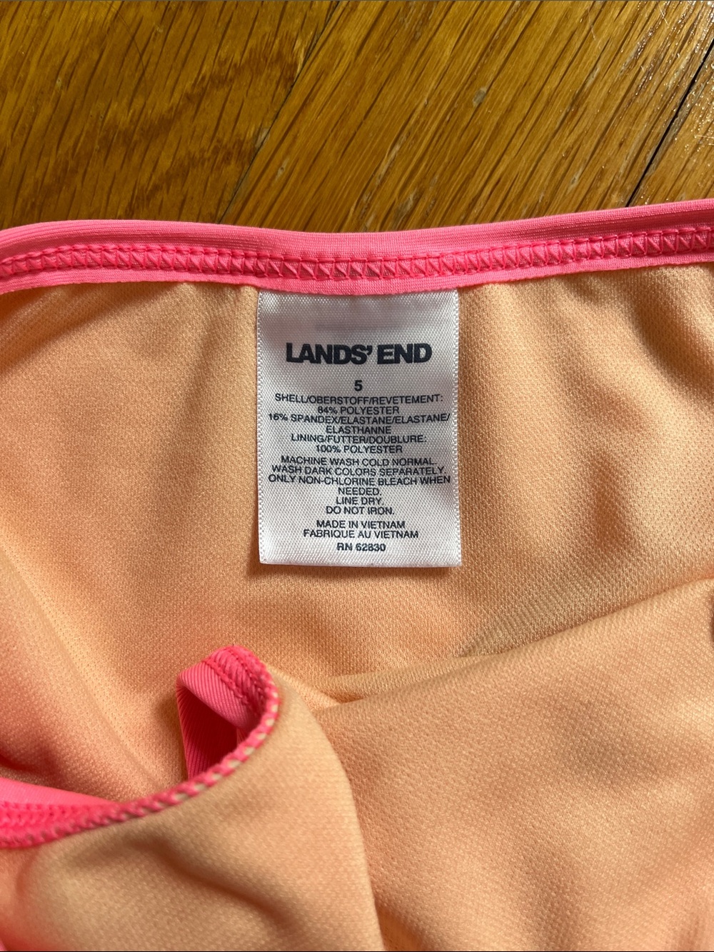 Size 5 Girls Land’s End Neon Pink Swim Skirt Bikini Bottoms - Picture 4 of 8